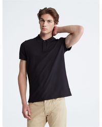 Calvin Klein Smooth Cotton Colorblock Pocket Polo Shirt in Blue for Men 