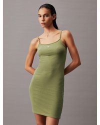 Calvin Klein - Slim Textured Knit Mini Dress - Lyst