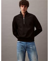 Calvin Klein - Tech Knit Quarter Zip Sweater - Lyst