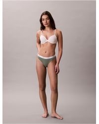 Calvin Klein - Cotton Stretch Rib Thong - Lyst