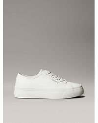 Calvin Klein - Jeans Leather Comfort Platform Trainers - Lyst