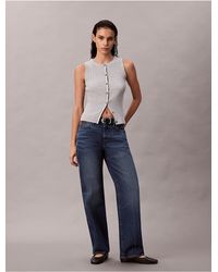 Calvin Klein - Calvin Klein Smooth Cotton Rib Sweater Tank - Lyst