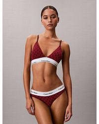 Calvin Klein - Lightly Lined Triangle Bralette Icon Cotton Modal - Lyst