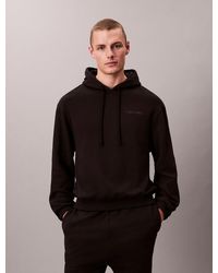 Calvin Klein - Sweat-Shirt À Capuche D'Intérieur En Mélange De Tissu Éponge De Coton - Lyst