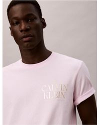 Calvin Klein - Calvin Klein Roses Logo Graphic Relaxed T-Shirt - Lyst