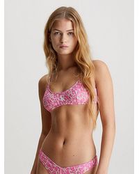 Calvin Klein - Parte de arriba de bikini de corpiño - CK Leopard - Lyst