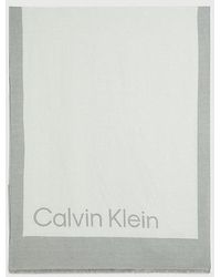 Calvin Klein - Logo-Schal aus Leinen-Mix - Lyst