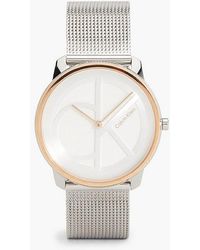 Calvin Klein - Monogram Logo Mesh Bracelet Watch - Lyst