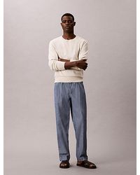 Calvin Klein - Jeans Cotton Chambray Drawstring Trousers - Lyst