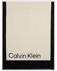 Calvin Klein - Sjaal Met Logo Van Linnenmix - Lyst