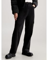 Calvin Klein - Pantalon cargo taille haute en velours côtelé - Lyst