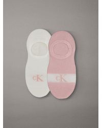 Calvin Klein - 2 Pack Glossy Stripe Invisible Socks - Lyst