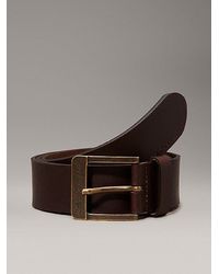 Calvin Klein - Leather Belt - - Brown - Men - 95 cm - Lyst