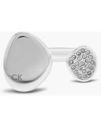 Calvin Klein - Organic Shape Crystal Open Ring - Lyst