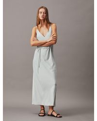 Calvin Klein - Robe nuisette longueur midi relaxed - Lyst