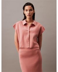 Calvin Klein - Cropped Boxy Fit Button-down Shirt - Lyst