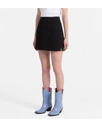 Calvin Klein Canvas Minirok - Zwart