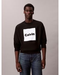 Calvin Klein - Sweat Relaxed En Polaire Haut De Gamme Avec Logo Graphique - Lyst