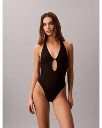 Calvin Klein - Plunge Swimsuit Ck Tailored - Lyst