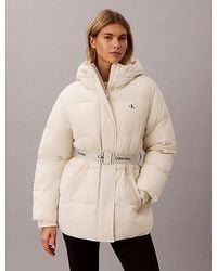 Calvin Klein - Jeans Logo Belt Hooded Puffer Jacket - Lyst