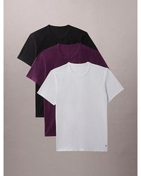 Calvin Klein - 3 Pack Slim T-Shirts Icon Cotton Microfibre Stretch - Lyst