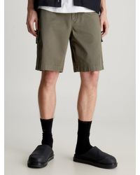 Calvin Klein - Relaxed Cotton Twill Cargo Shorts - Lyst