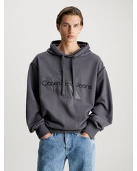 Calvin Klein - Sweat à capuche oversize avec monogramme - Lyst