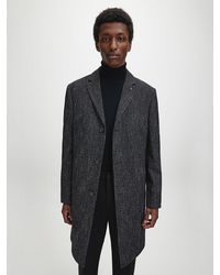 Calvin Klein Abrigo de mezcla de lana con efecto salpicado - Negro