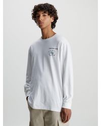 Calvin Klein - T-shirt à manches longues avec imprimé dans le dos - Lyst