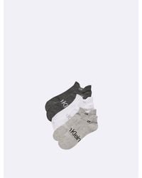 Calvin Klein - Flat Knit Double Tab 3-pack No Show Socks - Lyst
