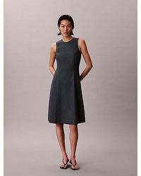 Calvin Klein - Jeans Linen Blend Sleeveless Midi Dress - Lyst