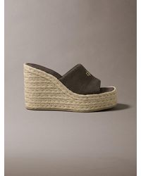 Calvin Klein - Canvas Espadrille Wedge Sandals - Lyst