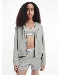 Calvin Klein - Lounge Zip Up Hoodie - Modern Cotton - - Grey - Women - S - Lyst