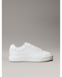 Calvin Klein - Baskets En Cuir À Logo Emblème - Lyst