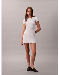 Calvin Klein - Calvin Klein Tech Knit Allover Monogram Mini Dress - Lyst
