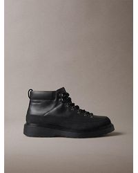 Calvin Klein - Leather Lug Hiking Boots - Lyst