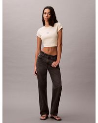 Calvin Klein - Slim Ribbed Stripe T-Shirt - Lyst