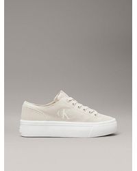Calvin Klein - Plateau-Sneakers Aus Canvas - Lyst