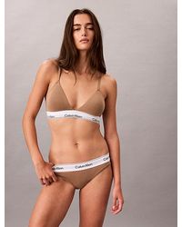 Calvin Klein - Lightly Lined Triangle Bralette Icon Cotton Modal - Lyst