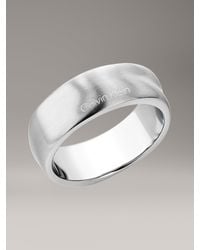 Calvin Klein - Wave Shape Stainless Steel Ring - Lyst