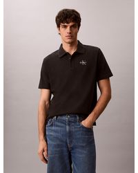 Calvin Klein - Cotton Piqué Monogram Polo Shirt - Lyst