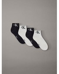 Calvin Klein - 4 Pack Soft Cotton Logo Ankle Socks - Lyst