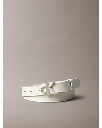 Calvin Klein - Leather Monogram Logo Belt - Lyst