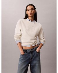 Calvin Klein - Jeans Cotton Terry Monogram Sweatshirt - Lyst