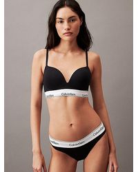 Calvin Klein - Push Up Plunge Bra Icon Cotton Modal - Lyst