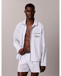 Calvin Klein - Button Down Pyjama Shirt Cotton Poplin - Lyst