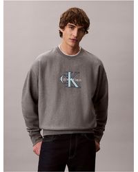 Calvin Klein - Calvin Klein Premium Terry Monologo Relaxed Sweatshirt - Lyst