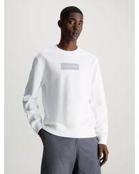 Calvin Klein - Cotton Terry Logo Sweatshirt - Lyst