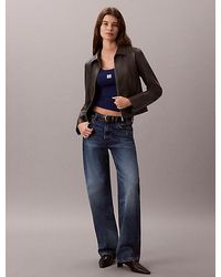 Calvin Klein - Jeans Ribbed Cotton Long Sleeve Top - Lyst