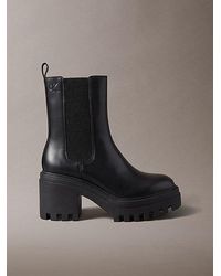 Calvin Klein - Jeans Leather Chunky Heeled Chelsea Boots - Lyst